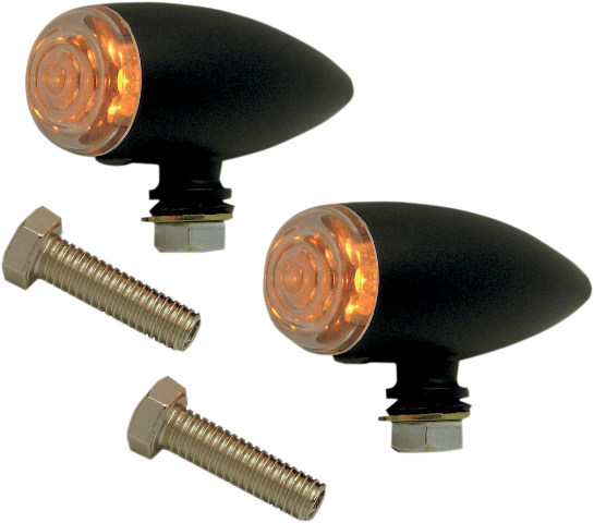 Pro One Black Amber Lens LED Bullet Motorcycle Turn Signal Kit Harley Davidson