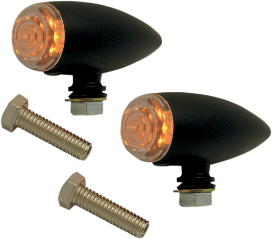 Pro One Black Amber Lens LED Bullet Motorcycle Turn Signal Kit Harley Davidson