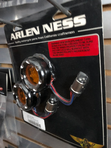 Arlen Ness Black Amber LED Motorcycle Front Turn Signal Kit Harley Davidson