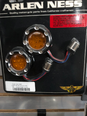 Arlen Ness Black Amber LED Motorcycle Front Turn Signal Kit Harley Davidson