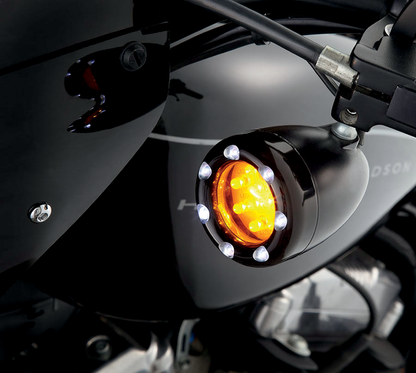 Arlen Ness Black Amber LED Motorcycle Front Turn Signal Kit Harley Davidson