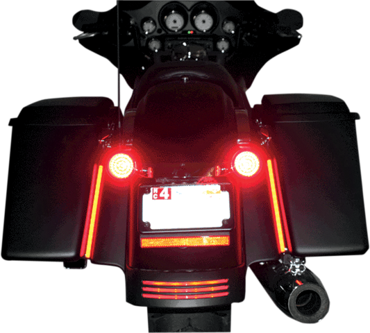 Custom Dynamics 12" Red LED Pair Smoke Lens Plasma Rods Turn fits Harley Touring