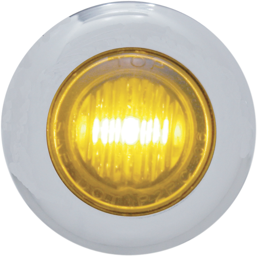 Pro One Amber LED Clear Lens Chrome Mini Marker Accent Light Harley Davidson