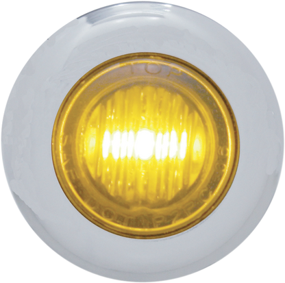Pro One Amber LED Clear Lens Chrome Mini Marker Accent Light Harley Davidson