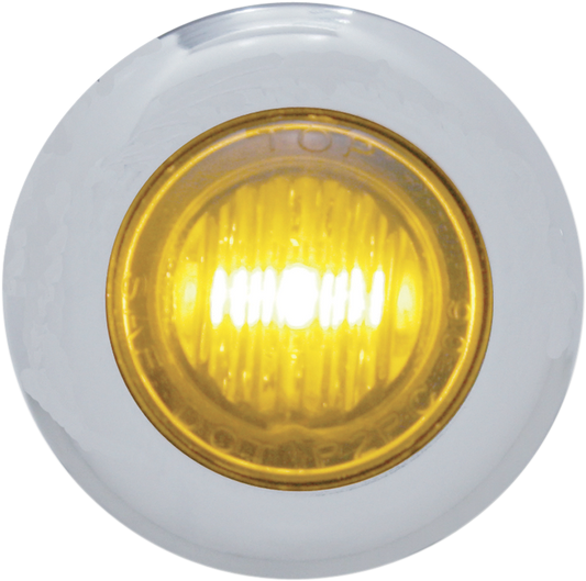 Pro One Amber LED Clear Lens Chrome Mini Marker Accent Light Harley Davidson