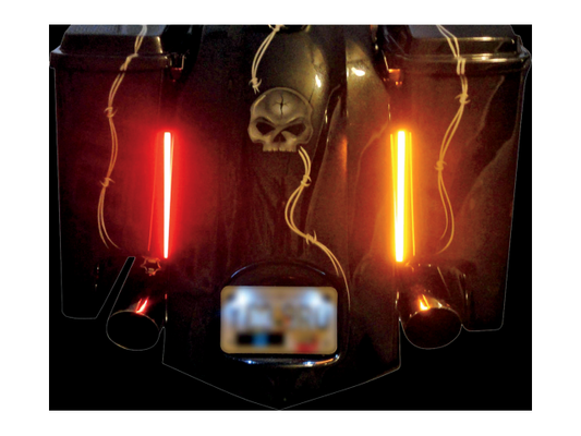 Custom Dynamics Amber Red Smoke Lens 8" Plasma Rods Lights Turn Signals Harley