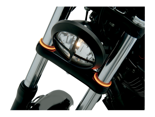 Custom Dynamics Motorcycle Truwrap 43mm Smoked Amber White Fork Turn Signal Kit