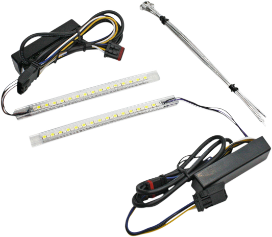 Custom Dynamics Amber White LED Front Fairing Vent Trim Kit 14-23 Harley Touring