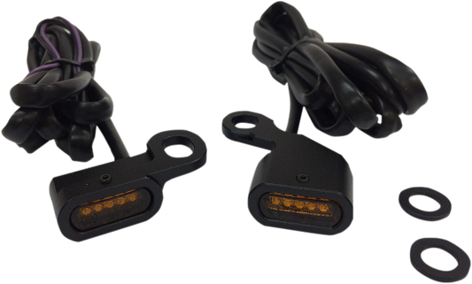 Drag Specialties LED Handlebar Marker Lights fits 96-17 Harley Dyna Softail