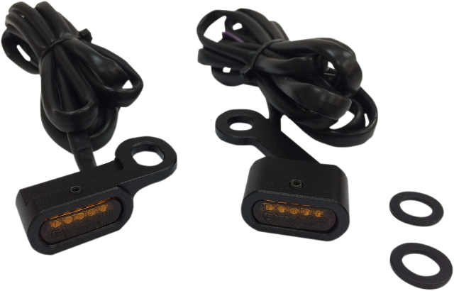 Drag Specialties Black LED Handlebar Marker Lights for 2004-22 Harley Sportster