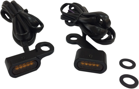 Drag Specialties Black LED Handlebar Marker Lights for 2004-22 Harley Sportster