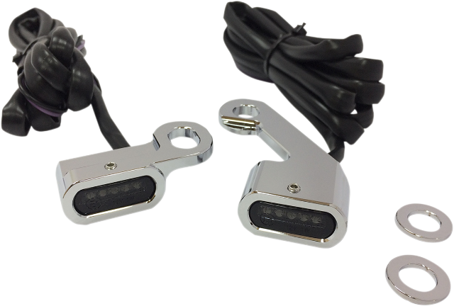 Drag Specialties Chrome LED Handlebar Marker Lights for 2009-2023 Harley Touring