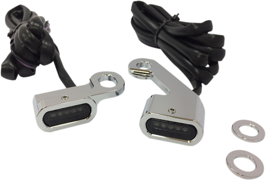 Drag Specialties Chrome LED Handlebar Marker Lights for 2009-2023 Harley Touring