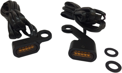 Drag Specialties Black LED Handlebar Marker Lights for 2009-2023 Harley Touring