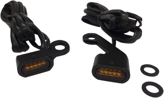 Drag Specialties Black LED Handlebar Marker Lights for 2009-2023 Harley Touring