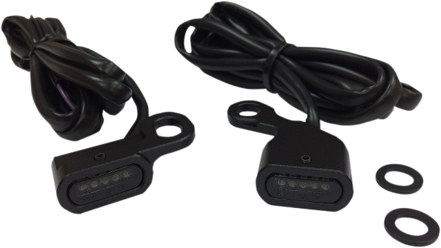 Drag Specialties Black LED Handlebar Marker Lights for 2009-2023 Harley Touring