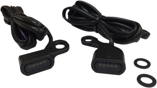 Drag Specialties Black LED Handlebar Marker Lights for 2009-2023 Harley Touring