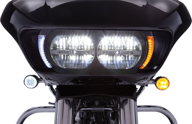 Ciro Black Fang Headlight Bezels fits 2015-2019 Harley Road Glide FLTRX FLTRU