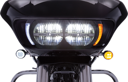 Ciro Black Fang Headlight Bezels fits 2015-2019 Harley Road Glide FLTRX FLTRU