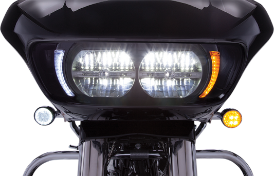 Ciro Black Fang Headlight Bezels fits 2015-2019 Harley Road Glide FLTRX FLTRU