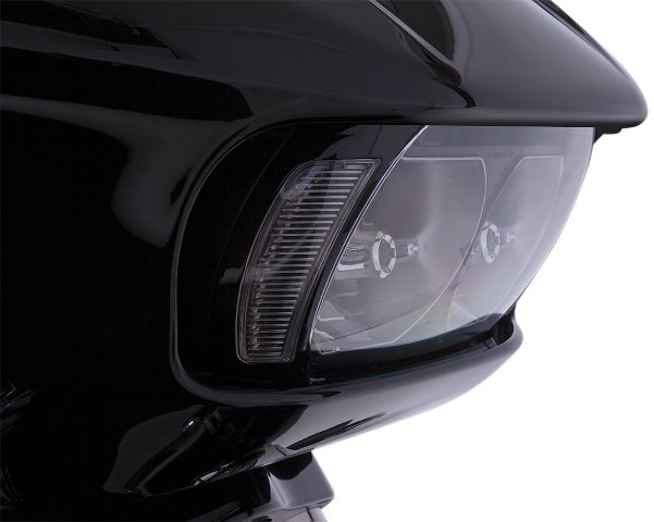 Ciro Black Fang Headlight Bezels fits 2015-2019 Harley Road Glide FLTRX FLTRU