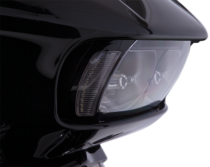 Ciro Black Fang Headlight Bezels fits 2015-2019 Harley Road Glide FLTRX FLTRU