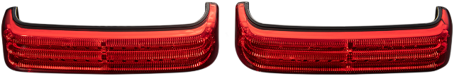 Custom Dynamics Black Red Lens LED Saddlebag Lights 1997-2013 Harley Touring
