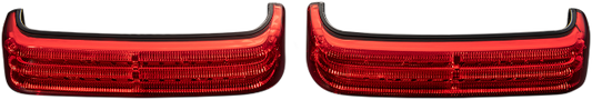 Custom Dynamics Black Red Lens LED Saddlebag Lights 1997-2013 Harley Touring