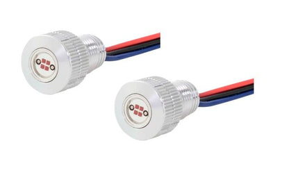 Paul Yaffe Pair Silver White Amber LED Flush Mount Lighting Bolt Light Harley