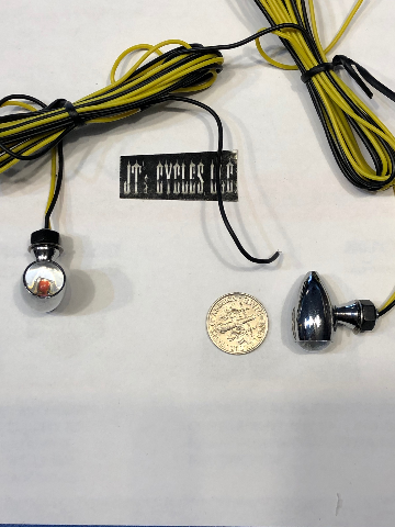 Custom Dynamics Chrome Amber Micro Bullet LED Front Turn Signals for Harley