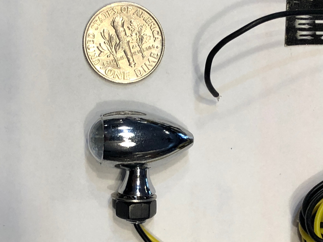 Custom Dynamics Chrome Amber Micro Bullet LED Front Turn Signals for Harley