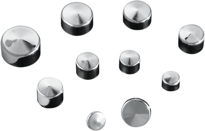 Kuryakyn 2445 Chrome Motorcycle 3/8" 10 Pack Bolt Cover Caps Harley Davidson