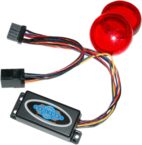 Badlands 8 Pin Lighting Control Module Red Lens 1998-2006 Harley Dyna Softail