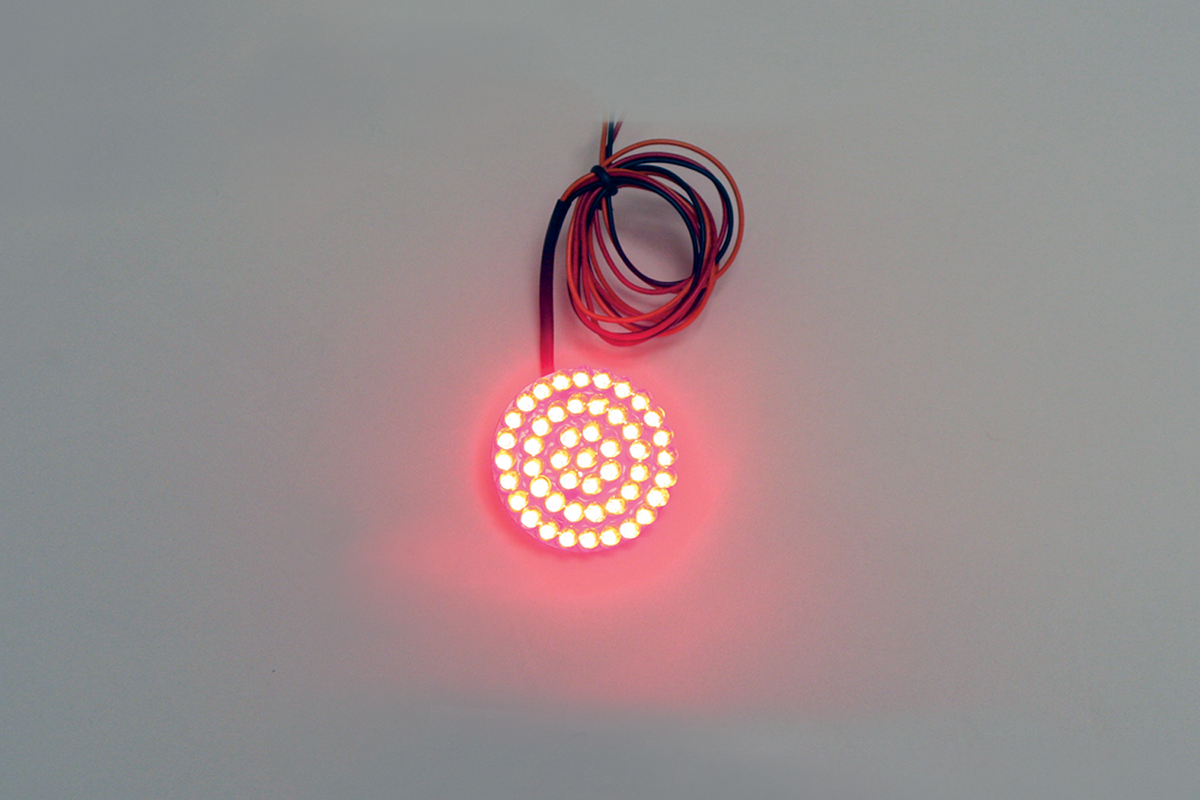 Custom Dynamics 1.8" Red LED Round Motorcycle Marker Light Cluster Bulb Harley
