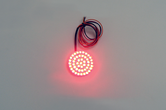 Custom Dynamics 1.8" Red LED Round Motorcycle Marker Light Cluster Bulb Harley
