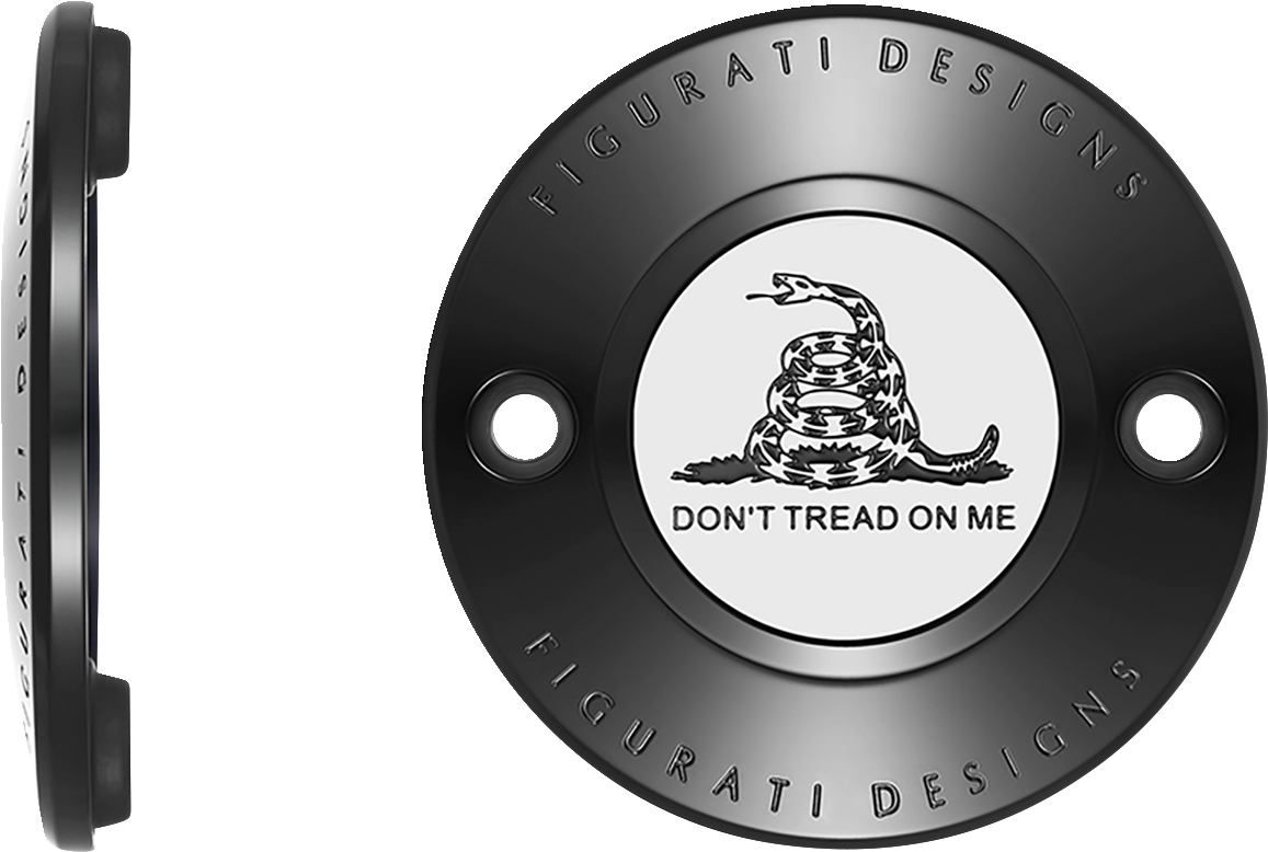 Figurati Designs Don't Tread on Me Black Timing Cover for 2017-2023 Harley M8
