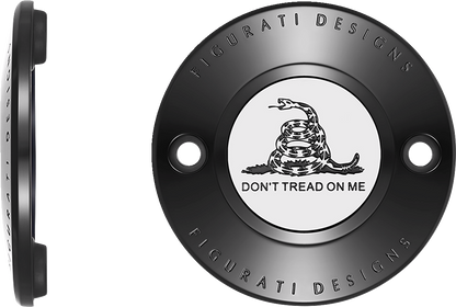 Figurati Designs Don't Tread on Me Black Timing Cover for 2017-2023 Harley M8