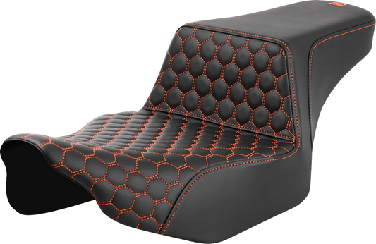 Saddlemen Step Up Orange Honeycomb Extended Seat fits 2023-2025 Harley Touring
