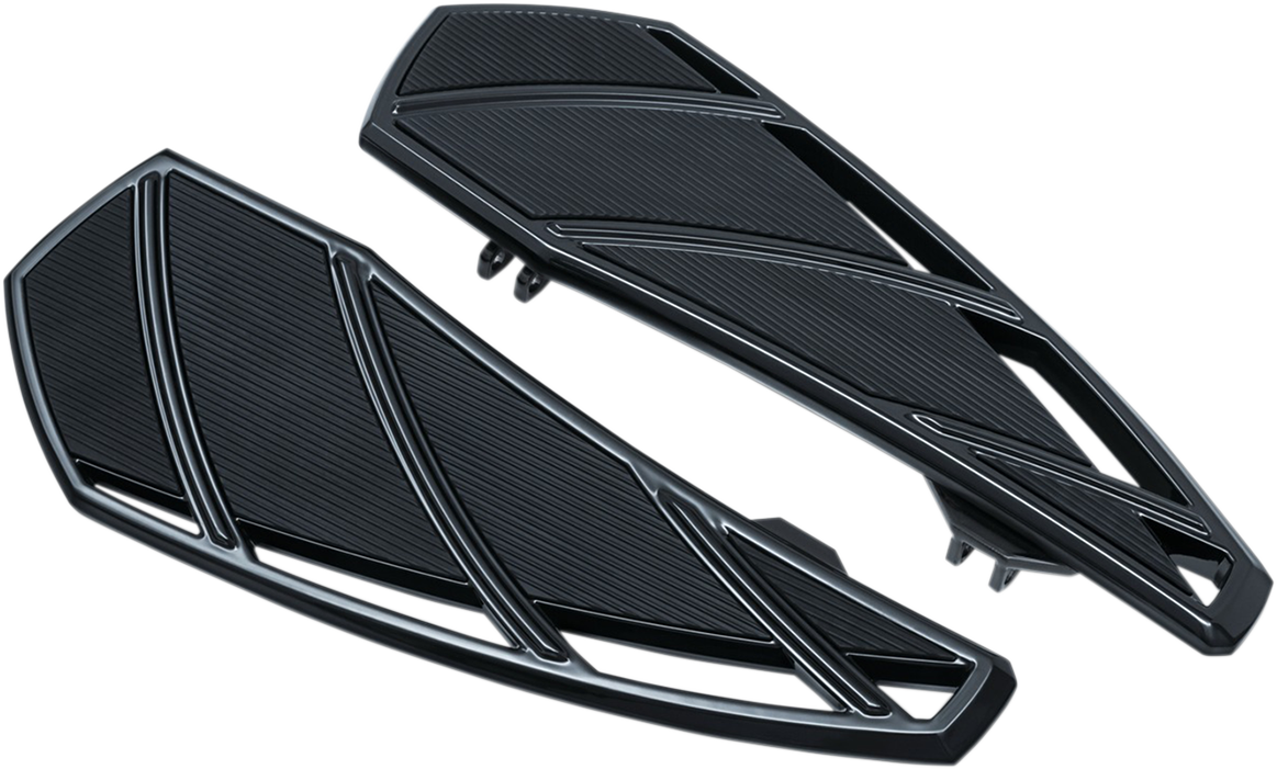 Kuryakyn 5793 Black Phantom Motorcycle Driver Floorboards 83-20 Harley Touring