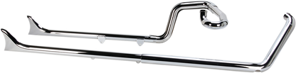 Bassani Chrome True Dual 36" Fishtail Exhaust 2007-2017 Harley Softail FLSTNI
