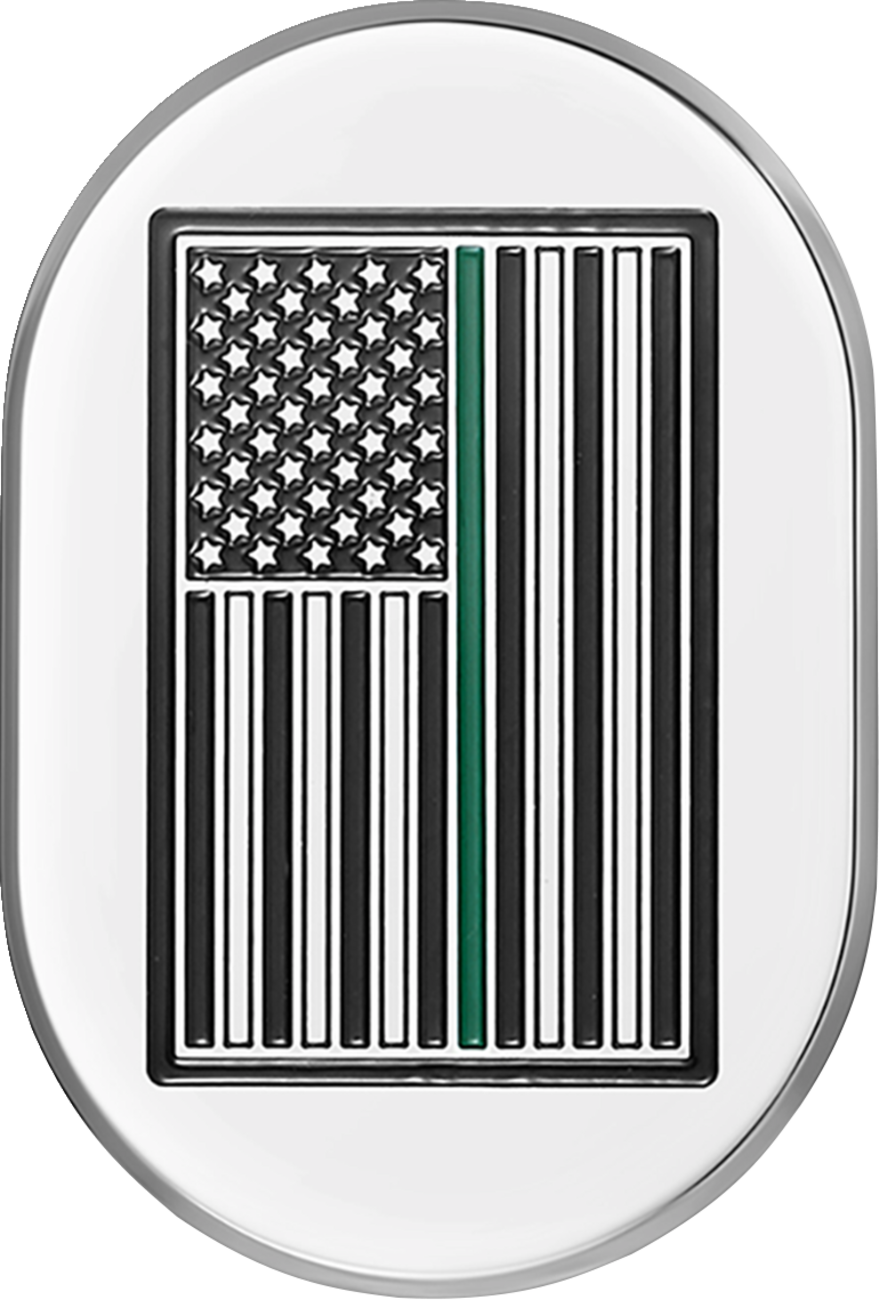 Figurati Green Line American Flag Left Antenna Insert 2009-2023 Harley Touring