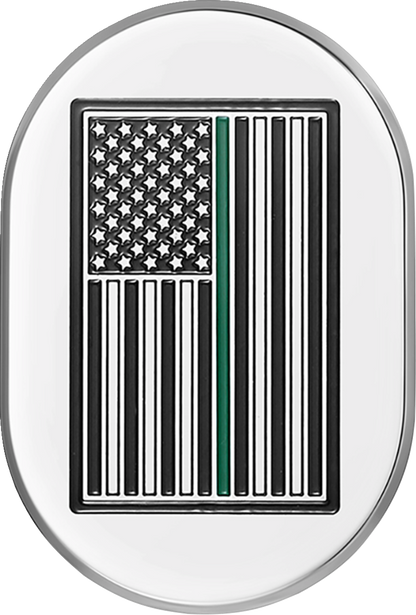 Figurati Green Line American Flag Left Antenna Insert 2009-2023 Harley Touring