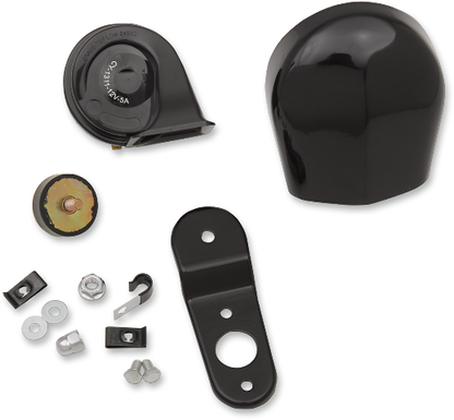 Drag Specialties Black Electric Horn Kit 1984-2024 Harley Dyna Touring Sportster