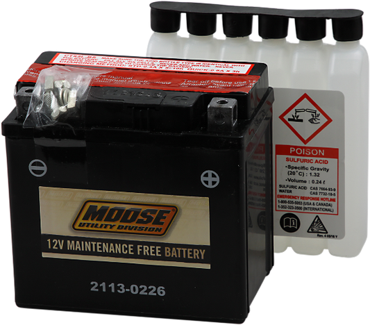 Moose YTX5L-BS Maintenance Free Battery for 87-17 Aeon Arctic Cat Polaris Eton