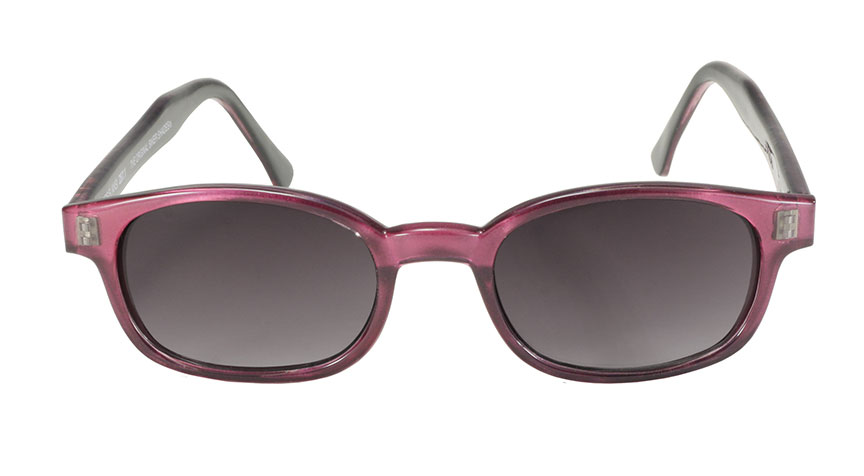 KD's Original 1 Pair Purple Pearl Grey Gradient Lens Old School Biker Sunglasses