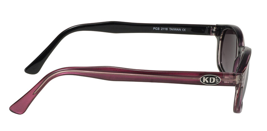 KD's Original 1 Pair Purple Pearl Grey Gradient Lens Old School Biker Sunglasses