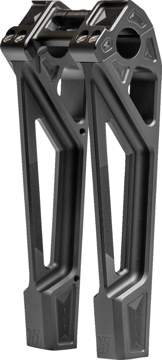 Kodlin Fastback Black 10" Straight Motorcycle Handlebar Risers for Harley K55127