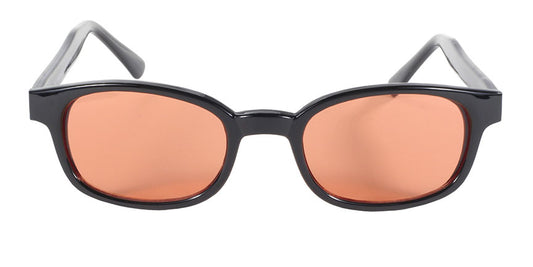 KD's Original 1 Pair Black Frame Orange Lens Old School Biker Sunglasses 2128