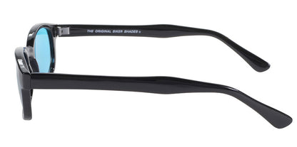 KD's Original Black 1 Pair Turquoise Lens Old School Biker Sunglasses 2129