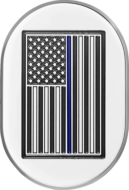 Figurati Blue Line Flag Left Side Chrome Antenna Insert 2009-2023 Harley Touring